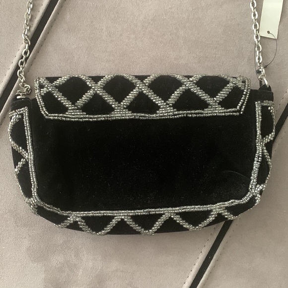 NWT H & M Black Beaded Shoulder Bag - Picture 9 of 17